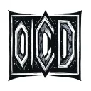 the letters OCD  tattoo design idea