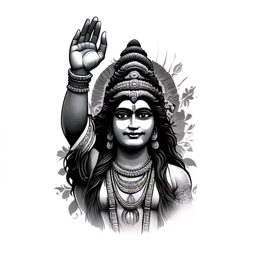 mahakal and Nepal waving proudly tattoo design idea