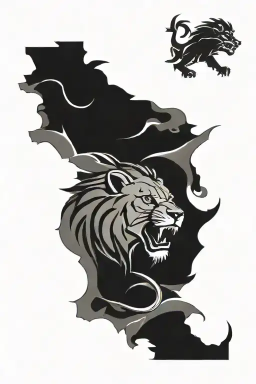 detroit lions facing each tattoo design idea