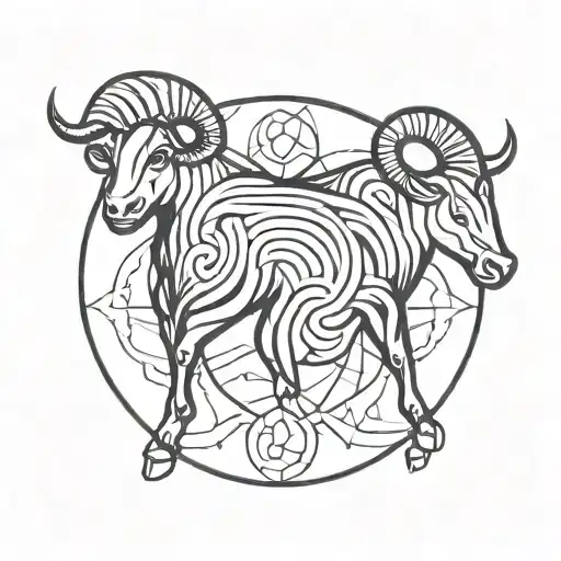 gemini aries taurus sign tattoo design idea