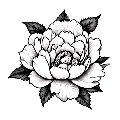 peony flower mandala tibetan tattoo design idea