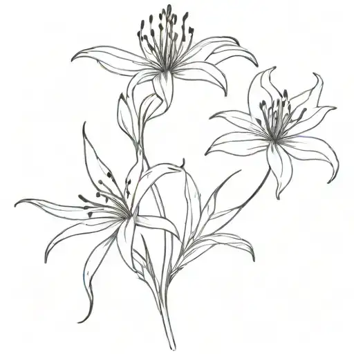 red spider lily flower fineline tattoo tattoo design idea