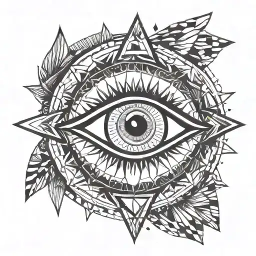 an eye being awakened psychedelically tattoo design idea