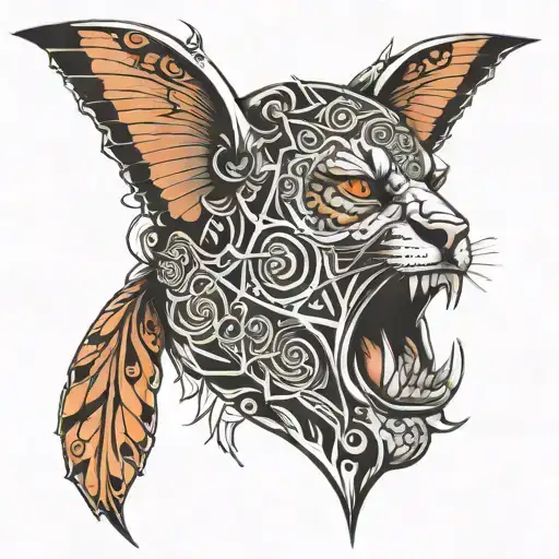 full throat tattoo up to jawline sacred geometry black and white tattoo design idea