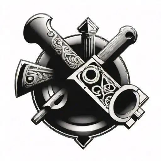 Carpenter tools forming a dollar tattoo design idea