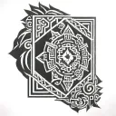 Aztec sleeve symbol pattern tattoo design idea