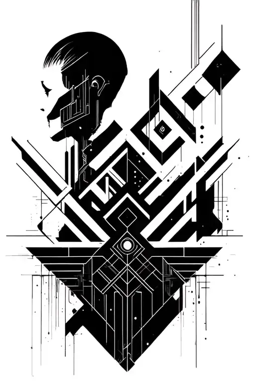 cyberpunk inspired tattoo featuring tattoo design idea
