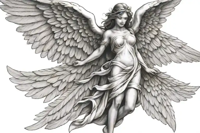 guardian angel wings tattoo design idea
