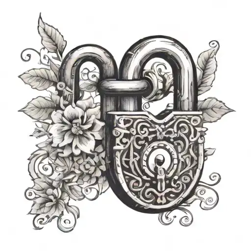 For this deeply meaningful story, we can consider the following elements in the tattoo design:  Padlock: The lock, which tattoo design idea