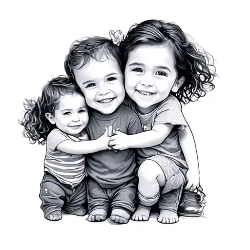 Grandkids tattoo design idea