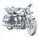 Create a Harley Davidson motorcycle with a unique twist tattoo design idea