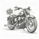 Create a Harley Davidson motorcycle with a unique twist tattoo design idea