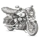 Create a Harley Davidson motorcycle with a unique twist tattoo design idea