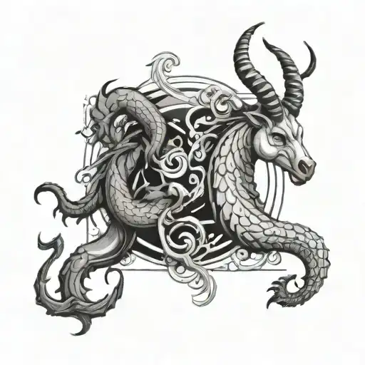 Capricorn and Scorpio zodiac symbol tattoo design idea