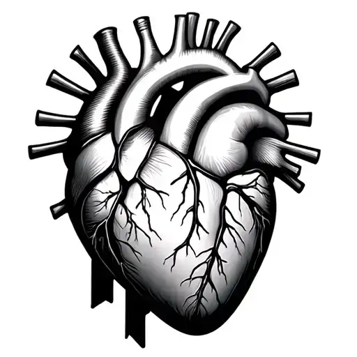 cardiac vectors 3d with sphere and lines no heart tattoo design idea