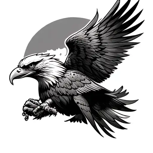 eagle behind Harley engine made tattoo design idea