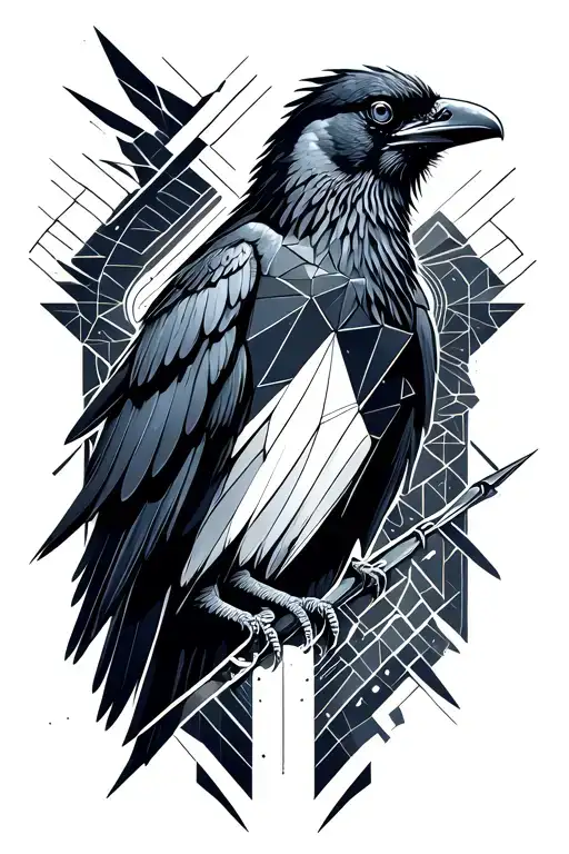 mysterious crow tattoo design idea