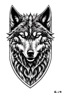 wolf face mantle on shield adorned tattoo design idea