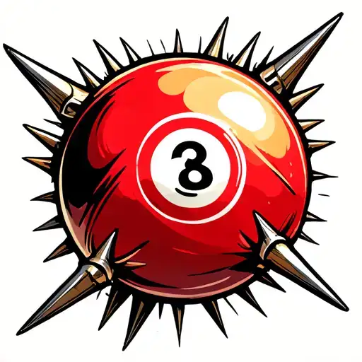 eight ball with spikes tattoo design idea