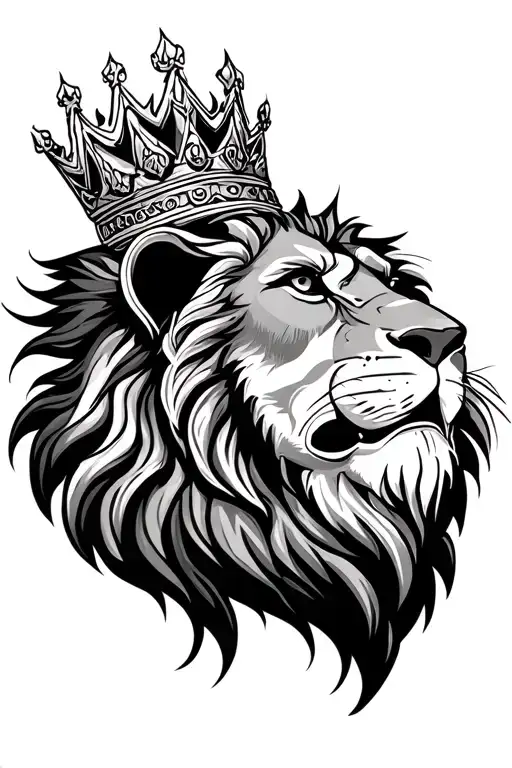 king lion head tattoo design idea