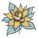 agave blue tattoo design idea