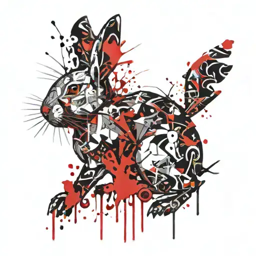 bunny tattoo design idea
