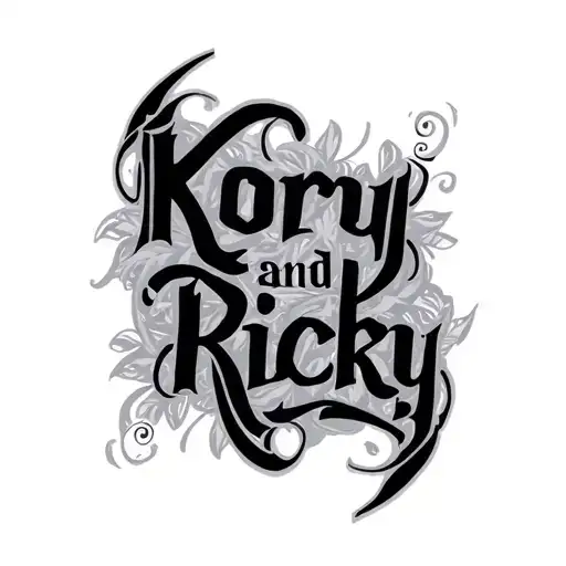 "Kory and ricky" ambigram tattoo tattoo design idea
