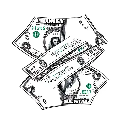 money and hustle tattoo design idea