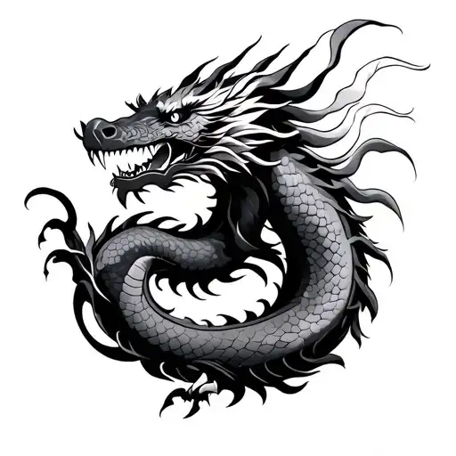 a easy to draw japanese dragon tattoo design idea