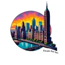cincinnati skyline tattoo design idea