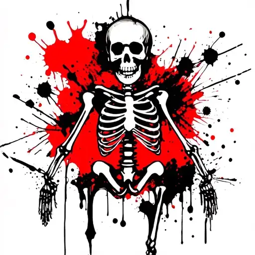 black skeleton tattoo design idea