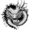 luffy vs kaido dragon form tattoo design idea