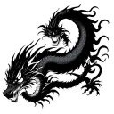 luffy vs kaido dragon form tattoo design idea