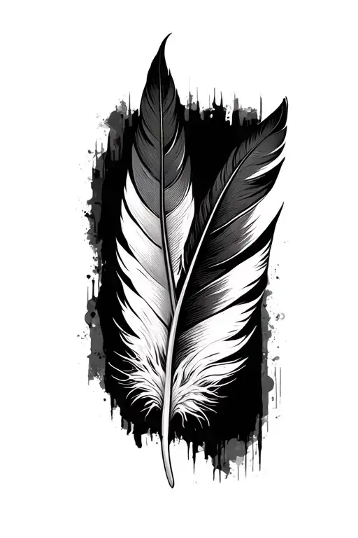 feather tattoo on finger and hand tattoo design idea