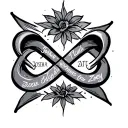 infinity sign with names Joshua and Zoey tattoo design idea