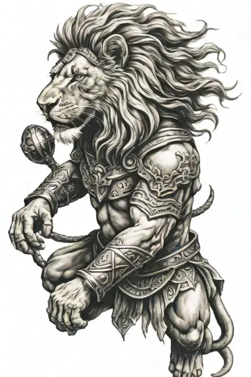 lion gladiator tattoos inspired tattoo design idea