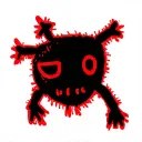 black with red accents outline  tattoo design idea