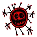 black with red accents outline  tattoo design idea