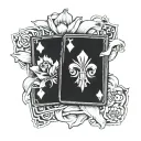 king playing card with daffodil flower coming out of one corner tattoo design idea