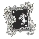 king playing card with daffodil flower coming out of one corner tattoo design idea