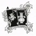 king playing card with daffodil flower coming out of one corner tattoo design idea