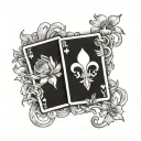 king playing card with daffodil flower coming out of one corner tattoo design idea