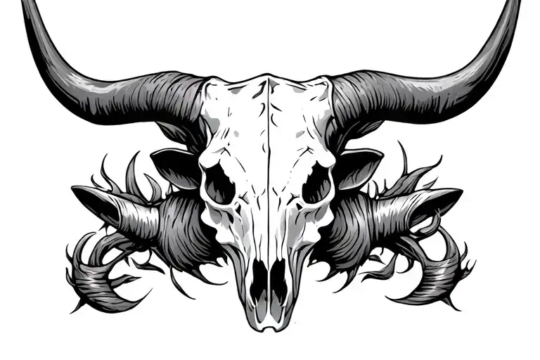 longhorn skull tattoo design idea