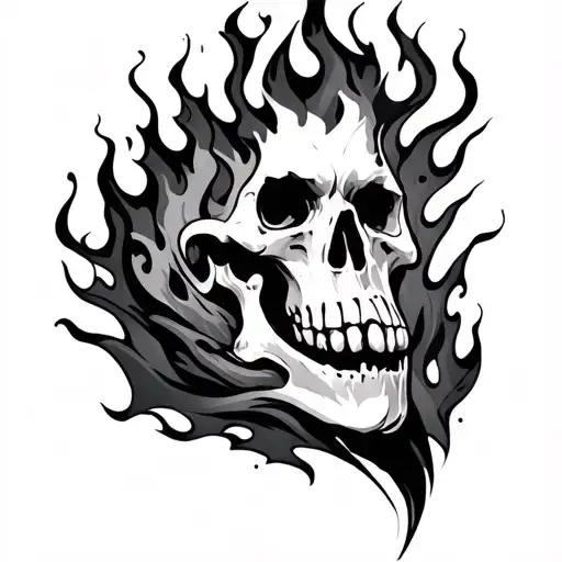 2004 with flames tattoo design idea