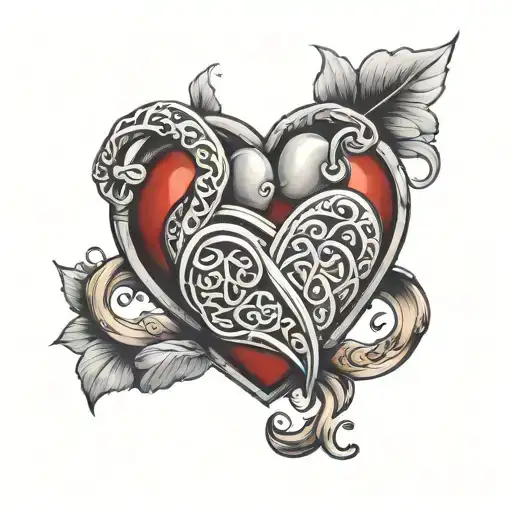 heart and infinity symbol tattoo design idea