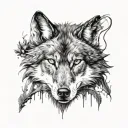 A tattoo symbolizing the beauty of resilience with imagery of warrior blood but make it feminine wolf tattoo design idea