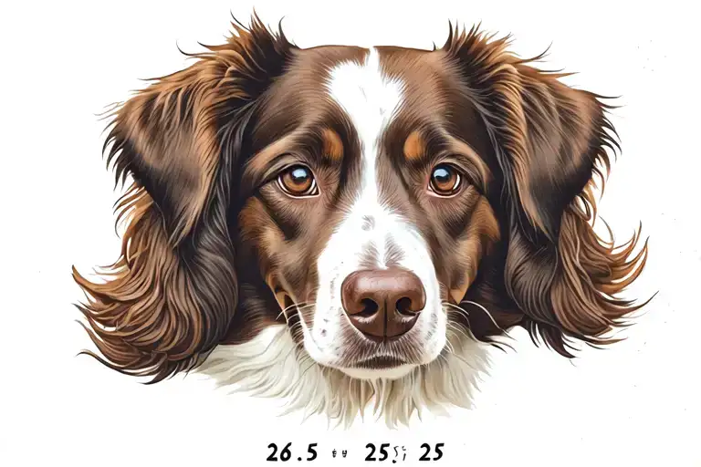 "26:5:25" dog photo tattoo design idea
