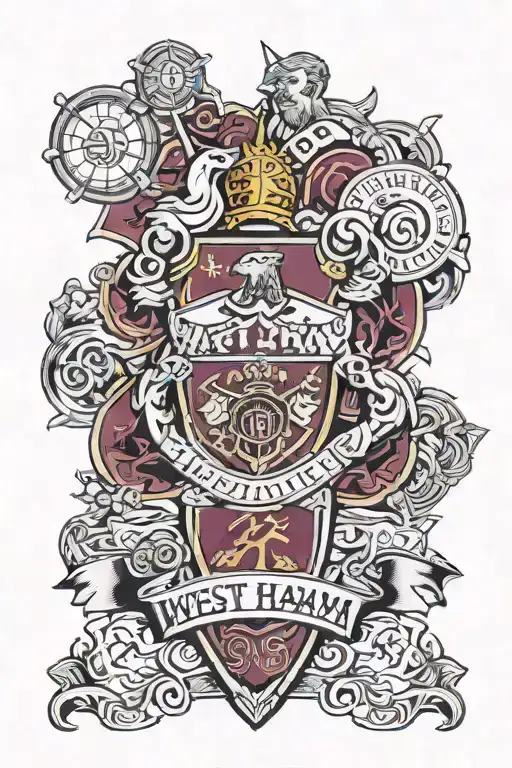 west ham full arm sleeve, biggest moments for the team from 60s to present day tattoo design idea