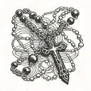 rosary beads wrapping tattoo design idea