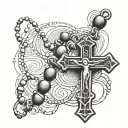rosary beads wrapping tattoo design idea